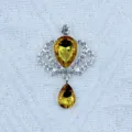 Alloy crown teardrop crystal pendant handmade diy clothing shoe brooch accessory - Golden Yellow