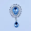 Colgante de aleación de metal plateado diamantes de imitación acrílico DIY ropa creativa accesorio - Azul claro