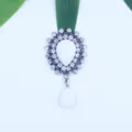 Pendentif en alliage argent ancien strass acrylique blanc DIY accessoire cheveux détail - Blanc pierre