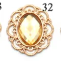 Gold hollow metal acrylic base DIY hair accessory decorative material jewelry semi-finished item - Light Coffee