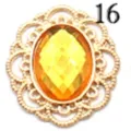 Hollow gold tone metal yellow acrylic stone jewelry accessory detail, DIY craft piece. - Golden Yellow