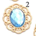 Bandeja base acrílica metálica hueca accesorio para el cabello DIY pieza de joyería decorativa - Azul claro