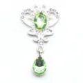 Colgante corona de strass de aleación, cristal verde accesorio de joyería DIY brillante. - Verde claro