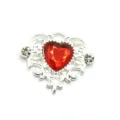 21x25mm corazon estrass aleacion diy accesorio joya acrilico ropa cabello bolso dije - Rojo Brillante