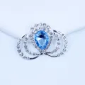 Blauwe druppel kristal kroon strass legering DIY telefoonhoesje decoratieve accessoire variant - Lichtblauw