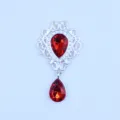 Zilverkleurige legering druppel acryl hanger DIY sieraden maken kleding accessoire bedeltje - Rood