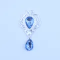 Blauwe druppel strass legering hanger DIY kleding accessoire ambacht sieraden onderdeel - Lichtblauw