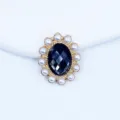 20x25mm Pearl Sunflower Oval Alloy Acrylic Rhinestone DIY Badge Button Decorative Material - Gray