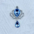 Accesorio DIY de pedrería gota corona de aleación para ropa hecha a mano broche zapatos - Azul claro