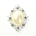 Hermoso botón de estrás con aleación de diamante accesorio DIY para ropa zapatos bolsos partes - Perla Crema