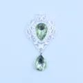 Zilveren Legering Lichtgroene Druppel Kristal Hanger DIY Mode Kleding Accessoire Deel - Lichtgroen