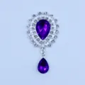 Colgante de estrás morado de aleación de metal plateado accesorio DIY para ropa - Púrpura profundo