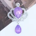 Alloy crown pendant with purple crystal rhinestone DIY hair accessory clothing decoration - Light Purple