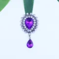 Aleación plata antigua diamantes imitación gota acrílica morada accesorio DIY SKU - Púrpura profundo