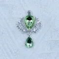 Accesorio DIY de estrás con gota de corona de aleación, ideal para horquillas y broches. - Verde claro