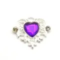 21x25mm Corazón Estrás Aleación DIY Joya Accesorio Colgante Acrílico Morado para Bolso y Cabello - Púrpura profundo