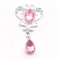 Pink rhinestone crown alloy pendant DIY jewelry accessory clothing decoration charm crystal - Light Pink