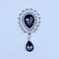 Silver metal alloy rhinestone crystal pendant DIY creative clothing hair accessory charm. - Gray