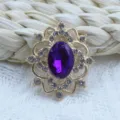 Colgante de estrás morado hueco de aleación accesorio de joyería para el cabello DIY - Púrpura profundo