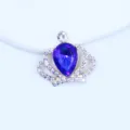 Strass Krone Legierung Zubehör Lila Edelstein DIY Haarnadel Schuh Tasche Handwerk Dekor - Saphirblau
