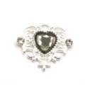 Heart alloy rhinestone DIY jewelry accessory charm pendant for clothing craft decoration - Gray
