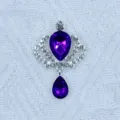 Colgante Estrás Gota Corona Aleación Plata Color Púrpura Accesorio De Joyería DIY - Púrpura profundo