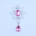 Zilveren legering roze strass hanger bedel DIY kleding tas decoratie accessoire item - Lichtroze