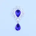 Zilverkleurige legering druppel acryl strass hanger DIY handgemaakte kleding accessoire. - Saffierblauw