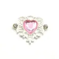 Heart rhinestone alloy DIY jewelry accessory acrylic clothing hair bag pendant 21x25mm - Light Pink