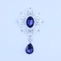 Zilveren legering strass bloemen hanger DIY kristal druppel sieraden kleding accessoire - Marineblauw