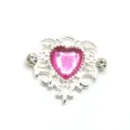 Heart Rhinestone Alloy DIY Craft Accessory for Clothing Hair Bow and Bag Decoration - Rose Red