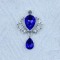 Alloy crown rhinestone teardrop pendant DIY accessory for handmade clothing brooch shoes. - Sapphire Blue