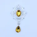 Zilveren legering strass bloem hanger met gele druppel kristal DIY accessoire variant - Goud
