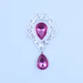 Zilveren legering druppel acryl hanger DIY kleding accessoire strass handwerk sjabloon. - Magenta