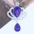 Colgante de corona de estrás aleación cristal violeta accesorios ropa pelo SKU - Púrpura profundo