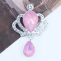 Crown rhinestone alloy pendant diy accessories for hair clips and clothing decor. - Deep Pink