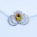 Strass kroon legering DIY accessoire, druppelvormige gele kristal telefoon onderdelen - Goud