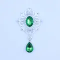 Zilverkleurige legering strass hanger DIY kristal waterdruppel bedel voor kleding decoratie - Donkergroen