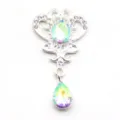 Silver alloy crown rhinestone pendant diy jewelry accessory sparkling crystals decoration - AB Color