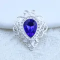 Zilveren Filigraan Druppel Hanger Paarse Edelsteen DIY Sieraden Ambacht Accessoire - Saffierblauw