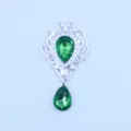 Legering druppel acryl hanger DIY kleding accessoires kristal diamant gesp sieraden. - Donkergroen