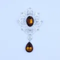 Zilveren legering bloem strass hanger DIY druppel sieraden accessoire voor kleding tas - Donker Koffie