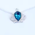 Strass Krone Legierung Schmuck Zubehör, blau Tropfen Kristall DIY Handwerk Kleidung Dekor Teil. - Cyan