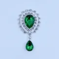 Silver metal alloy rhinestone hanging pendant DIY creative clothing accessories decorative - Dark Green