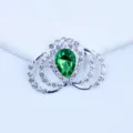 Zilveren kroon strass DIY bedel met groene druppel kristal voor telefoonhoesje decor. - Donkergroen