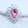 Zilverkleurige legering druppelhanger roze edelsteen DIY accessoires mode sieraden - Lichtroze