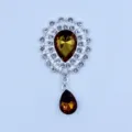 Silver rhinestone alloy pendant crystal charm DIY clothing hair accessory jewelry - Dark Coffee