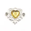 Shiny Heart Rhinestone Alloy DIY Accessory 21x25MM for Clothing Bag Craft Decoration - Light Coffee