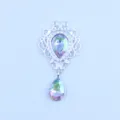 Zilveren legering druppel acryl hanger DIY sieraden accessoire met iriserende kristallen steen. - AB Wit