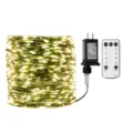Catena luminosa LED con telecomando e alimentatore per decorazioni natalizie interne. - 30M 300 LED con Telecomando Inseribile / Luce Calda Filo Verde